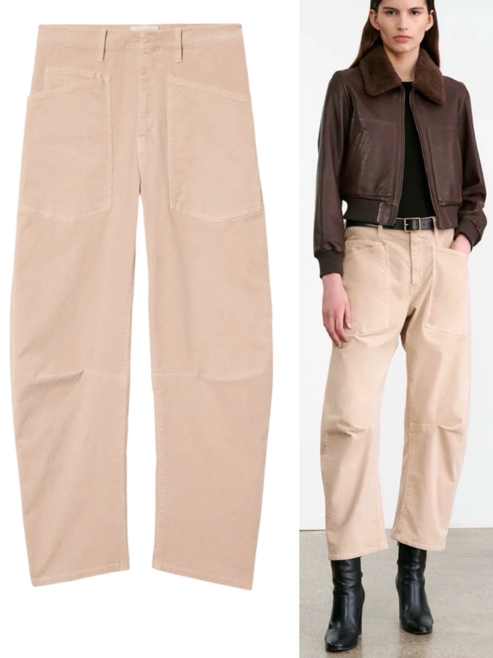 NILI LOTAN Shon Pants Corduroy Light Blush Pink Size 4